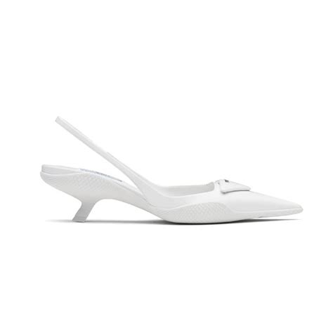 white prada pump|white prada kitten heels.